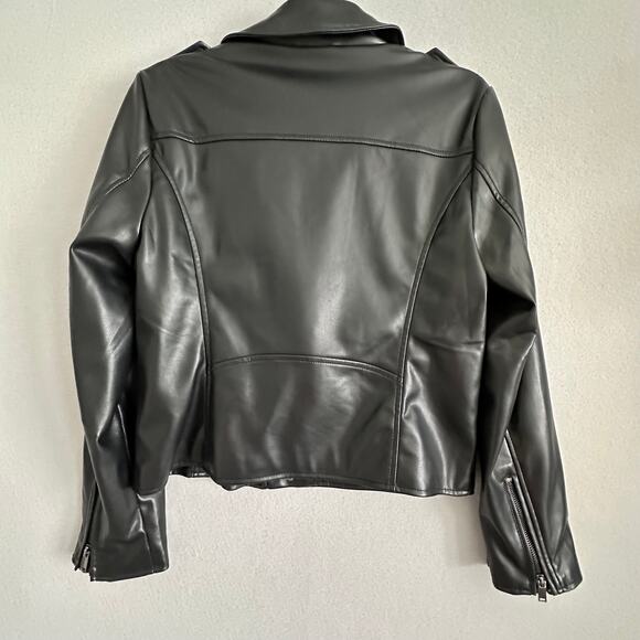 Bagatelle Black Faux Leather Moto Jacket Women's Large - Picture 6 of 15
